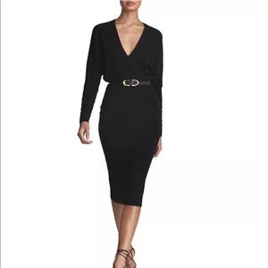 REISS Jenna Ruched Sleeve Knit Bodycon Dress